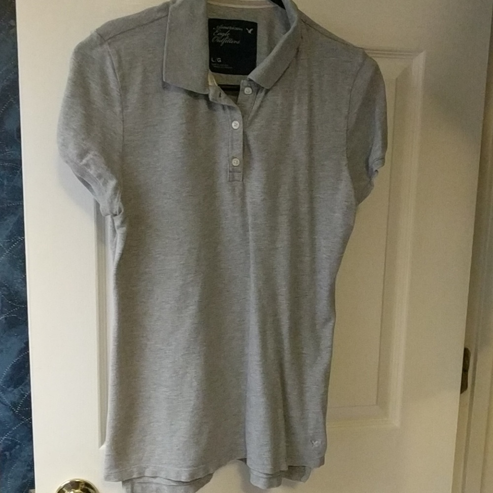EUC American Eagle gray polo shirt